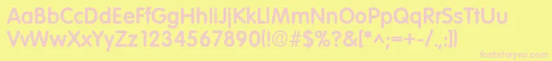 VolkswagenhBold Font – Pink Fonts on Yellow Background