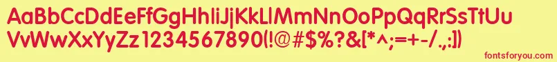 VolkswagenhBold Font – Red Fonts on Yellow Background