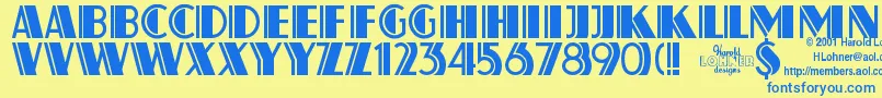 Atlas ffy Font – Blue Fonts on Yellow Background