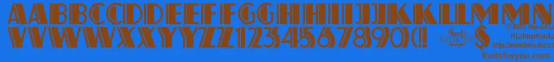 Atlas ffy Font – Brown Fonts on Blue Background