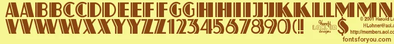 Atlas ffy Font – Brown Fonts on Yellow Background