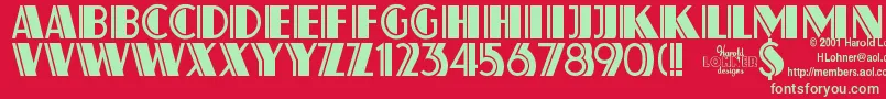 Atlas ffy Font – Green Fonts on Red Background