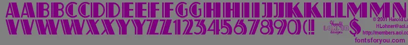 Atlas ffy-Schriftart – Violette Schriften auf grauem Hintergrund