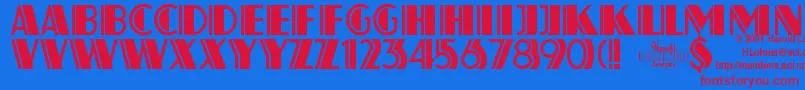 Atlas ffy Font – Red Fonts on Blue Background