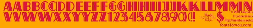 フォントAtlas ffy – オレンジの背景に赤い文字