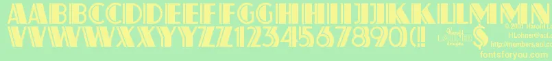 Atlas ffy Font – Yellow Fonts on Green Background