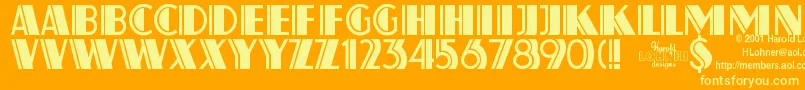 Atlas ffy Font – Yellow Fonts on Orange Background