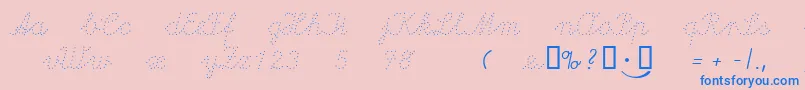 Lapunkt-Schriftart – Blaue Schriften auf rosa Hintergrund