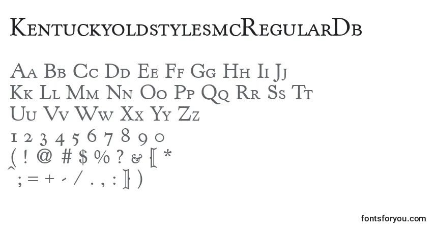 A fonte KentuckyoldstylesmcRegularDb – alfabeto, números, caracteres especiais