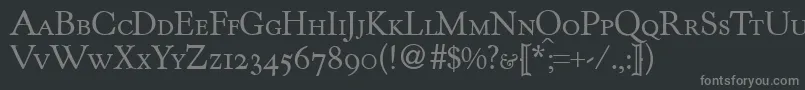 KentuckyoldstylesmcRegularDb Font – Gray Fonts on Black Background