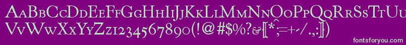 KentuckyoldstylesmcRegularDb Font – Green Fonts on Purple Background