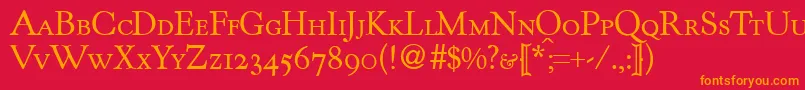 Шрифт KentuckyoldstylesmcRegularDb – оранжевые шрифты на красном фоне