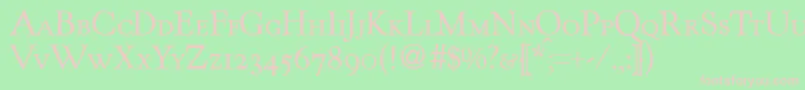 フォントKentuckyoldstylesmcRegularDb – 緑の背景にピンクのフォント