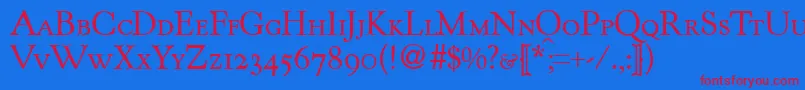 KentuckyoldstylesmcRegularDb Font – Red Fonts on Blue Background