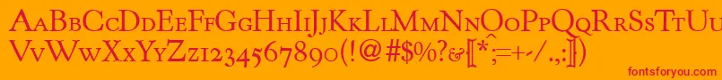 KentuckyoldstylesmcRegularDb Font – Red Fonts on Orange Background