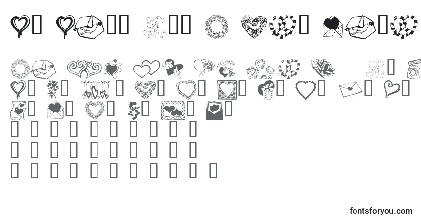 Schriftart Kr Kats Got A New Valentine – Alphabet, Zahlen, spezielle Symbole