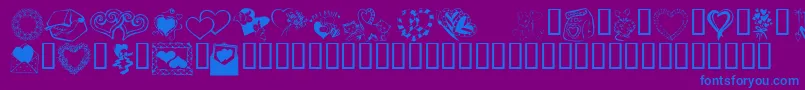 Шрифт Kr Kats Got A New Valentine – синие шрифты на фиолетовом фоне