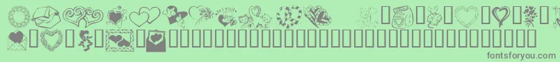 Kr Kats Got A New Valentine Font – Gray Fonts on Green Background