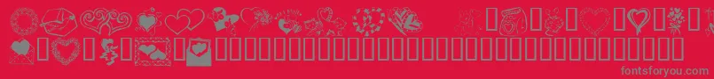 Kr Kats Got A New Valentine-Schriftart – Graue Schriften auf rotem Hintergrund