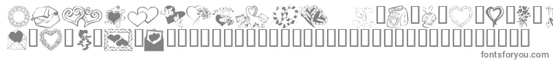 フォントKr Kats Got A New Valentine – 白い背景に灰色の文字