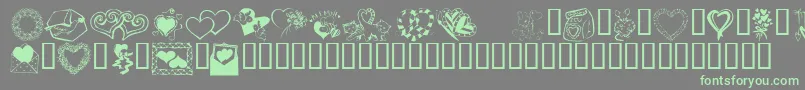 Kr Kats Got A New Valentine Font – Green Fonts on Gray Background