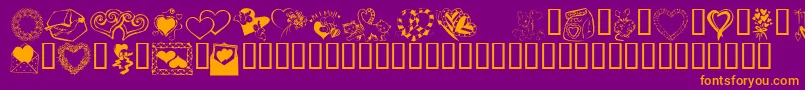 Kr Kats Got A New Valentine Font – Orange Fonts on Purple Background
