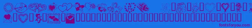 Kr Kats Got A New Valentine Font – Purple Fonts on Blue Background