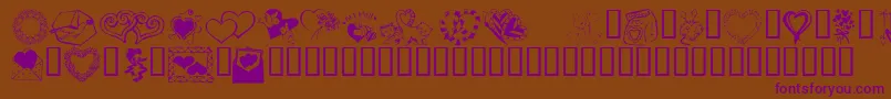 Kr Kats Got A New Valentine Font – Purple Fonts on Brown Background