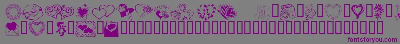 Kr Kats Got A New Valentine Font – Purple Fonts on Gray Background