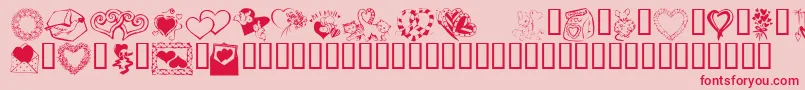 Kr Kats Got A New Valentine Font – Red Fonts on Pink Background