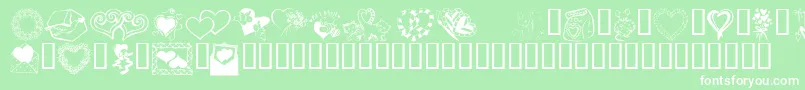 Kr Kats Got A New Valentine Font – White Fonts on Green Background