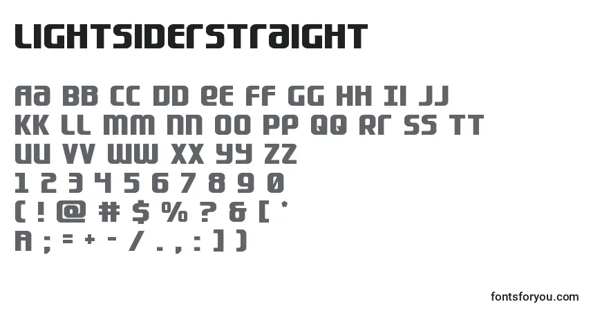 Lightsiderstraight Font – alphabet, numbers, special characters