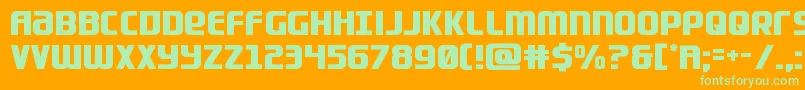 Lightsiderstraight-Schriftart – Grüne Schriften auf orangefarbenem Hintergrund