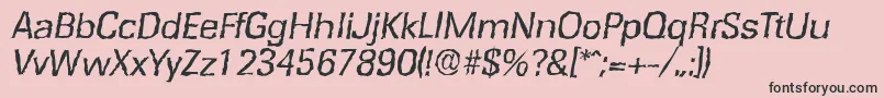 RochesterrandomItalic Font – Black Fonts on Pink Background
