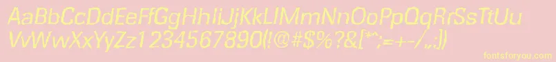 RochesterrandomItalic Font – Yellow Fonts on Pink Background
