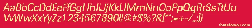 RochesterrandomItalic Font – Yellow Fonts on Red Background