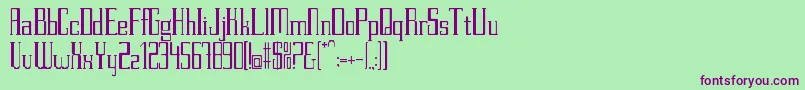 PettitV.2Regular Font – Purple Fonts on Green Background