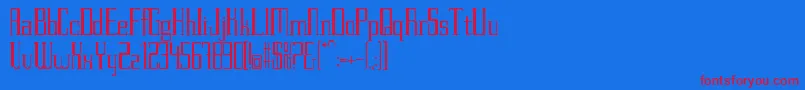 PettitV.2Regular Font – Red Fonts on Blue Background