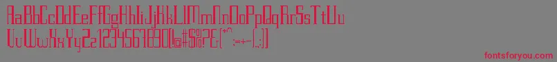 PettitV.2Regular Font – Red Fonts on Gray Background