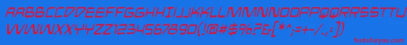 MandroidbbItalbb Font – Red Fonts on Blue Background
