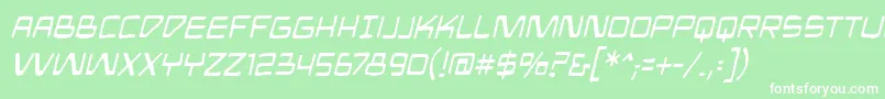 MandroidbbItalbb Font – White Fonts on Green Background