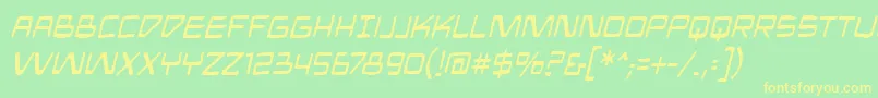 MandroidbbItalbb Font – Yellow Fonts on Green Background