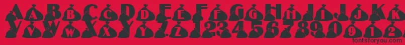 LmsRubbish Font – Black Fonts on Red Background
