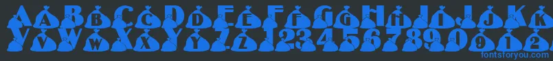 LmsRubbish Font – Blue Fonts on Black Background