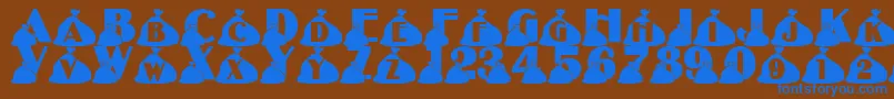 LmsRubbish Font – Blue Fonts on Brown Background