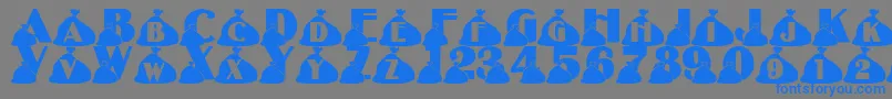 LmsRubbish Font – Blue Fonts on Gray Background