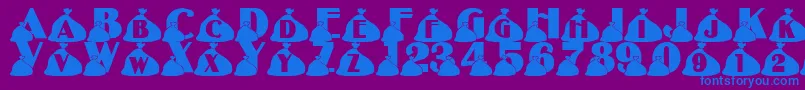 LmsRubbish Font – Blue Fonts on Purple Background