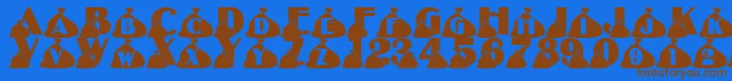 LmsRubbish Font – Brown Fonts on Blue Background