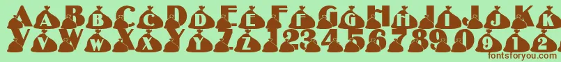 LmsRubbish Font – Brown Fonts on Green Background