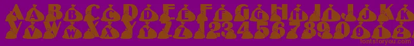 LmsRubbish-fontti – ruskeat fontit violetilla taustalla